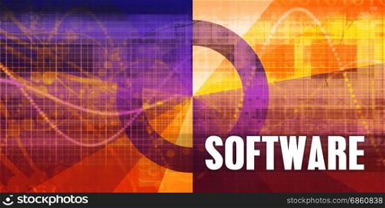 Software Focus Concept on a Futuristic Abstract Background. Software