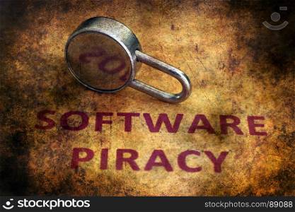 Software piracy grunge concept
