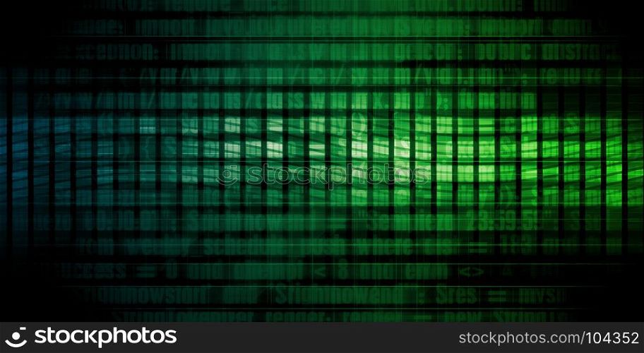 Software Solution with Blurred Code Abstract Background. Software Solution