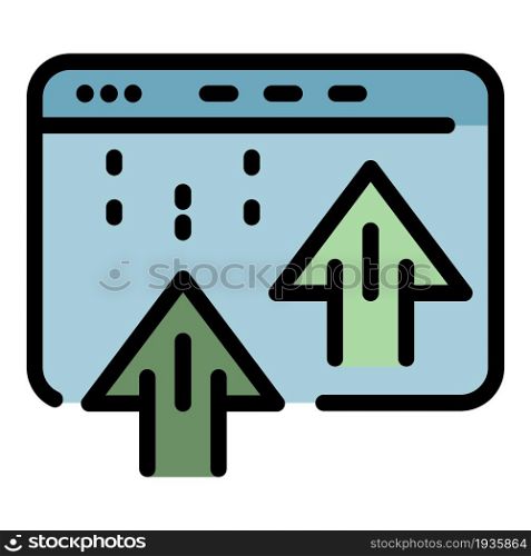 Software window arrows icon. Outline software window arrows vector icon color flat isolated. Software window arrows icon color outline vector