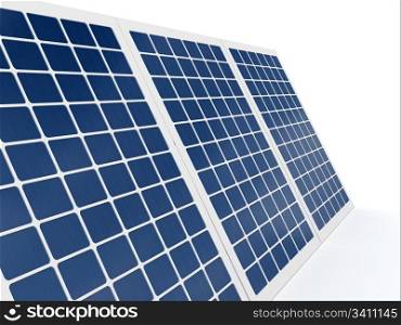 Solar battery over white background. computer generated image