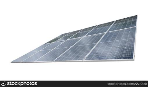 Solar module panels isolated on white background with clipping path. Environmental energy concept.