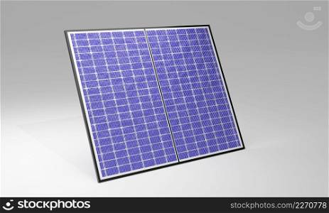 Solar panel concept 3d illustration isolated on background. Concept of renewable energy. Ecological, clean energy. Eco, green energy