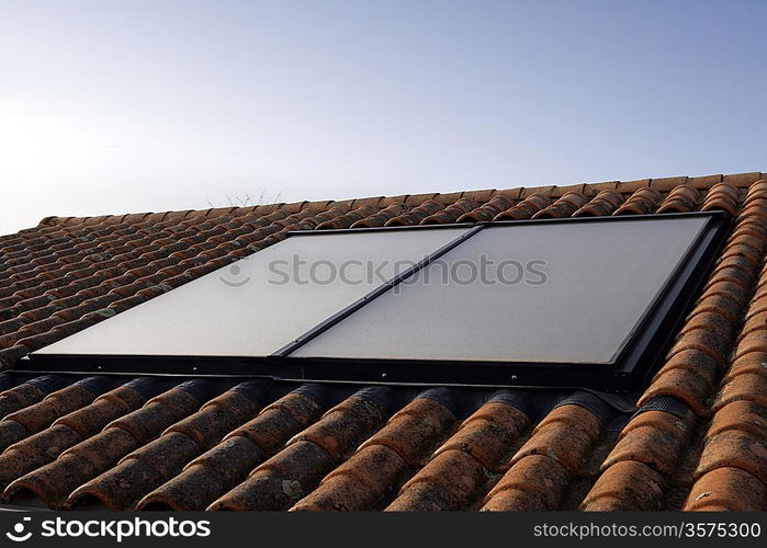 Solar panel on a roof