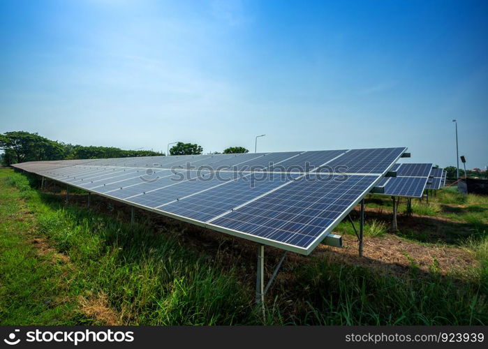 Solar panel on blue sky background, Alternative energy concept,Clean energy,Green energy.