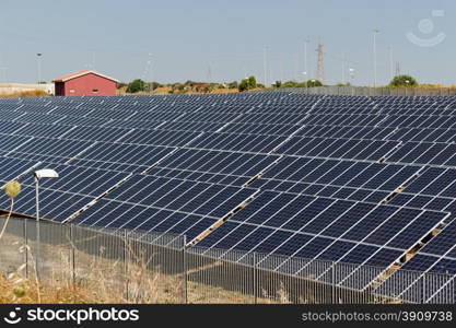 Solar panel produces green, enviromentaly friendly energy from the sun.