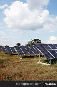 Solar panels at a solar power plant.