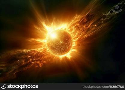 solar storm showing the whole sun created by generative AI