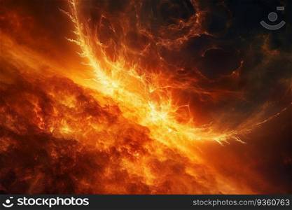 solar storm showing the whole sun created by generative AI