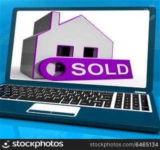 Sold House Laptop Showing Successful Offer Or Auction