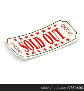 Sold out ticket image with hi-res rendered artwork that could be used for any graphic design.. Sold out ticket