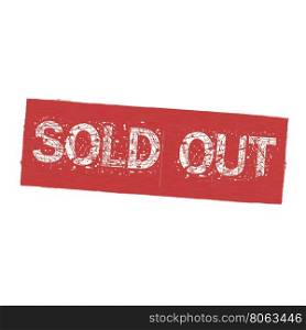 SOLD out white wording on Background red wood Board old