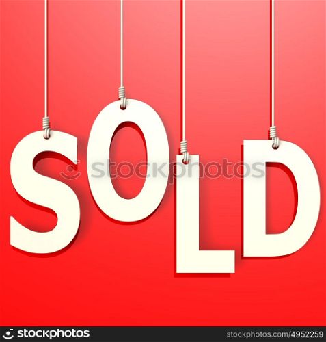 Sold word in red background