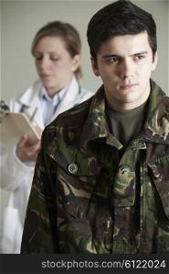 Soldier Being Assessed By Doctor