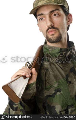 Soldier isolated on the white