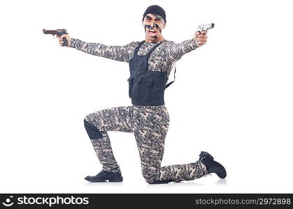 Soldier isolated on the white background