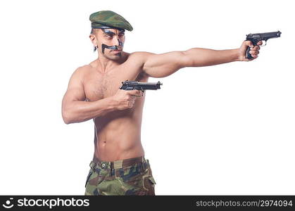 Soldier isolated on the white background