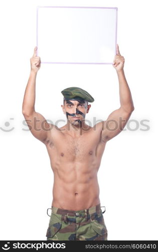 Soldier isolated on the white background