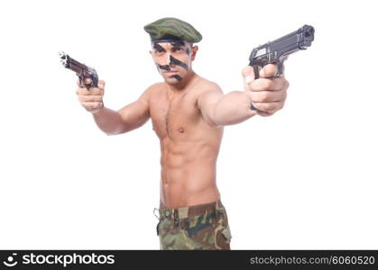 Soldier isolated on the white background