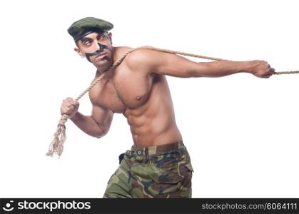 Soldier isolated on the white background