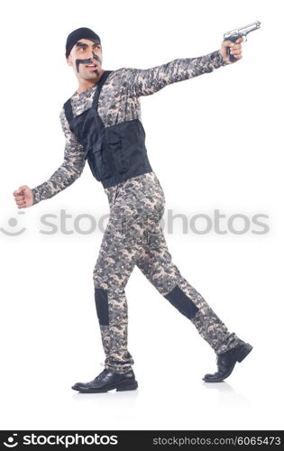 Soldier isolated on the white background