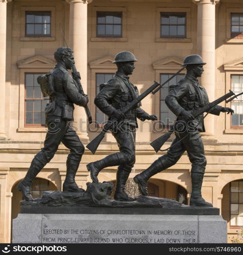 Soldier statues at Province House, Charlottetown, Prince Edward Island, Canada