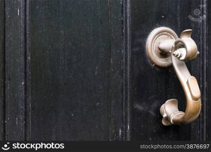 Solid Black Painted Door with Brass Metal Door Knocker Handle