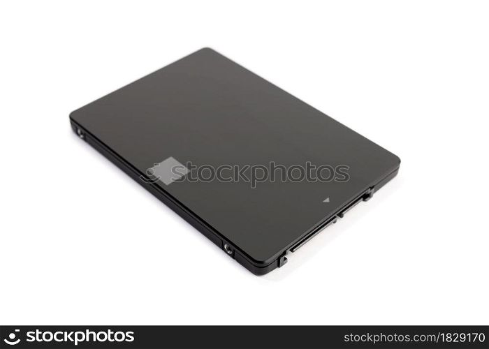 Solid state drive SSD isolated on white background. Computer data storage