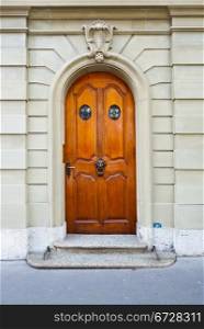 Solid Wooden Door in the Swiss City