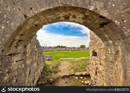 Solin ancient arena old ruins, Dalmatia, Croatia