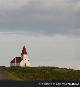 Solitary church on hilltop