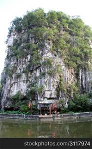 Solitary rock in the park, Guilin, China