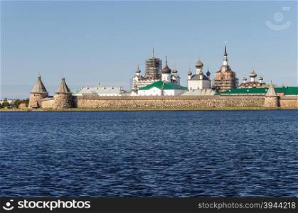 Solovetsky Monastery, general view from the Holy Lake. UNESCO World Heritage Site.