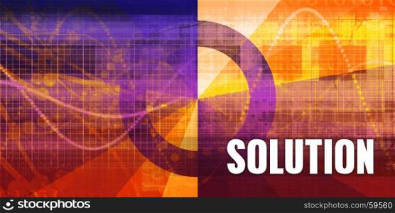 Solution Focus Concept on a Futuristic Abstract Background. Solution