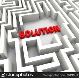 Solution In Maze Showing Puzzle Solved Or Success