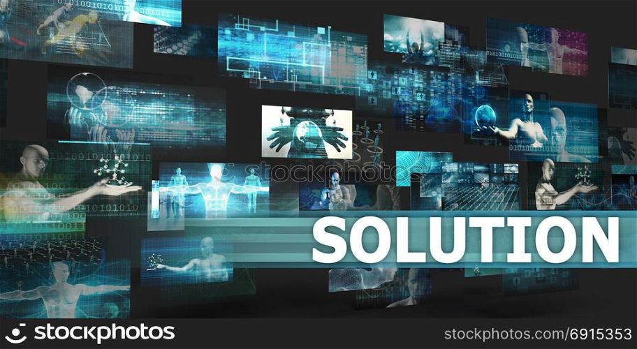 Solution Presentation Background with Technology Abstract Art. Solution