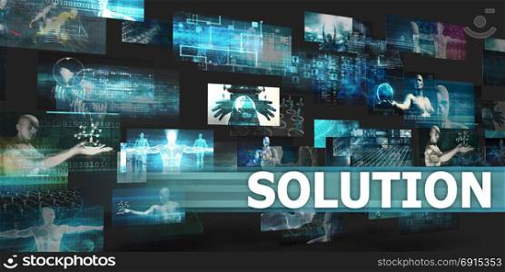 Solution Presentation Background with Technology Abstract Art. Solution