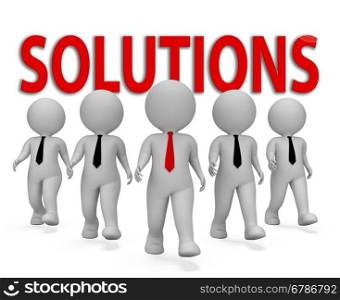 Solutions Businessmen Representing Solved Resolution And Entrepreneurs 3d Rendering
