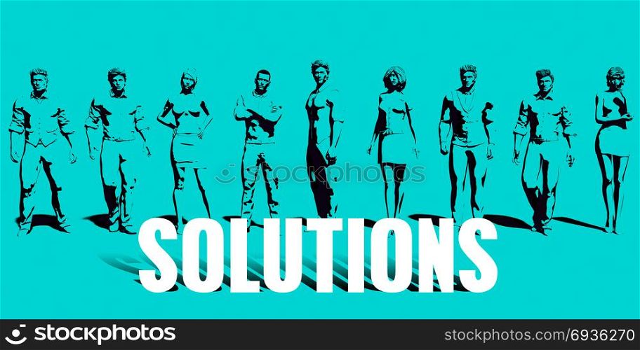 Solutions Focus with Business People United Art. Solutions