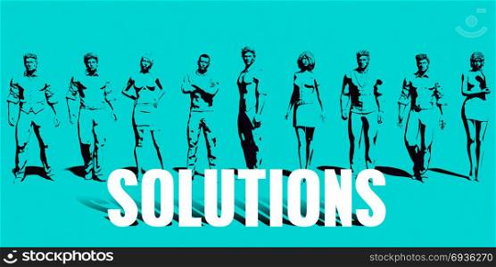 Solutions Focus with Business People United Art. Solutions