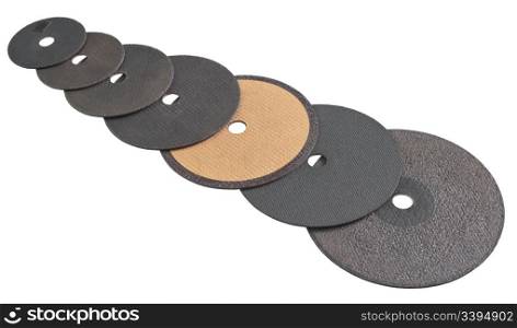 some abrasive disks for metal cutting, isolated