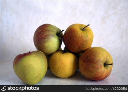 Some apples isolated on painted background