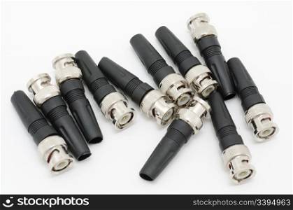 some BNC connectors for video, in rubber armour