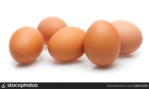 Some eggs on white background