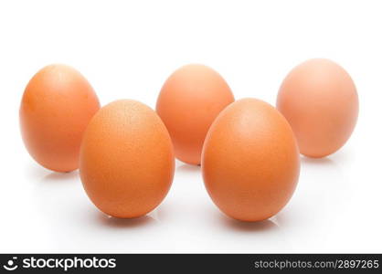 Some eggs on white background