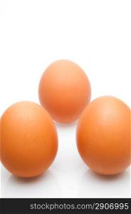 Some eggs on white background