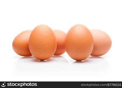 Some eggs on white background