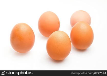 Some eggs on white background