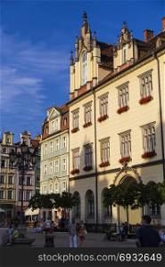 Some houses in the historic center of Wroclaw. Poland
