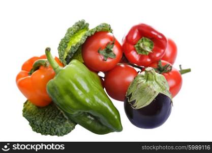 some peppers isolated on white background